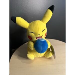 Pokemon Pikachu Holding Oran Berry Stuffed Animal Plush 8" Inch